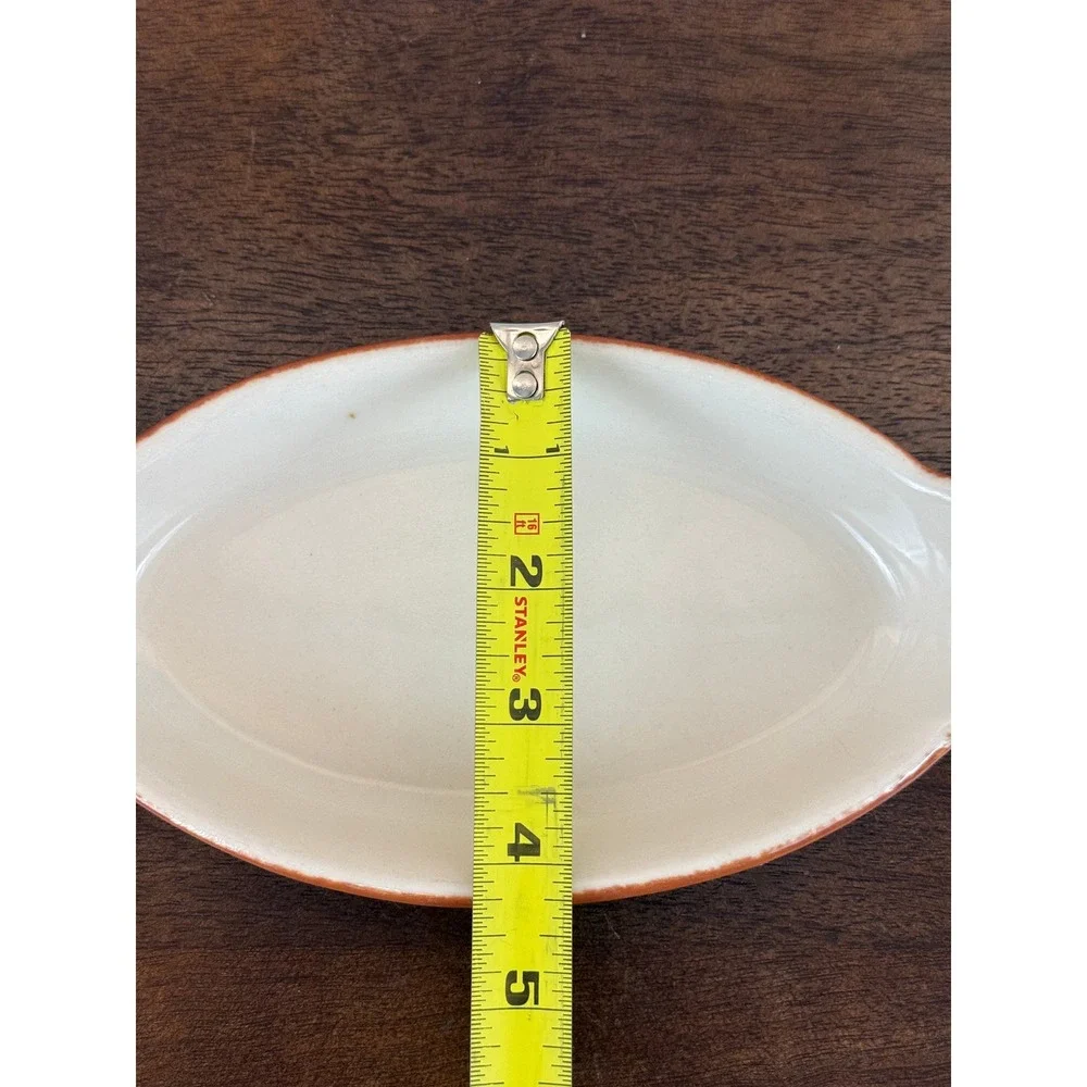 VTG SetTHREE Burden USA Oval Brown Stoneware Au Gratin 8 1/4